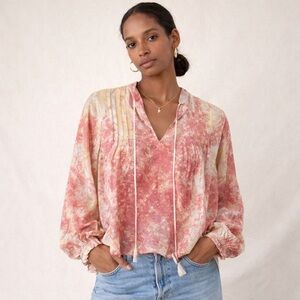 Natalie Martin Lizzy Peasant Tie Dye Blouse Top NWT Sz XS